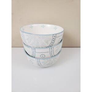 Baum Phara Sky Blue Soup Cereal Bowls Dinnerware Dining Set of 3